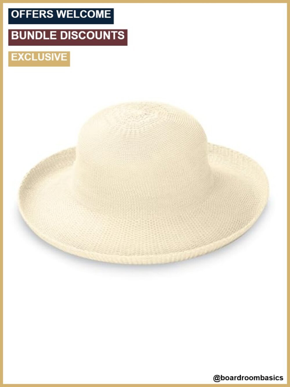 Women's Ultra-Lightweight Poly-Straw Sun Hat UPF 50+ Packable